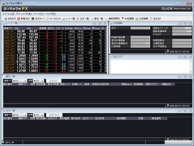 GMOクリック証券(取引画面全体)