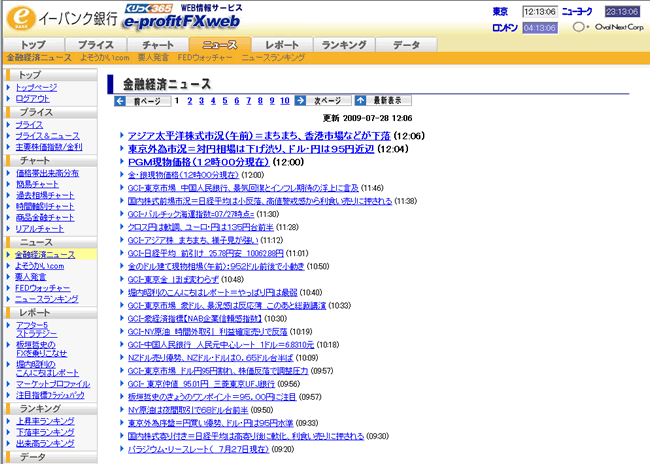 楽天銀行【くりっく365】(情報ツール)