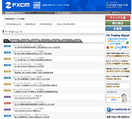 FXCMジャパン証券CFD(情報ツール)