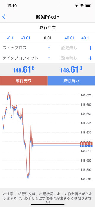 ゴールデンウェイジャパン[FXTFMT4]iPhone注文画面