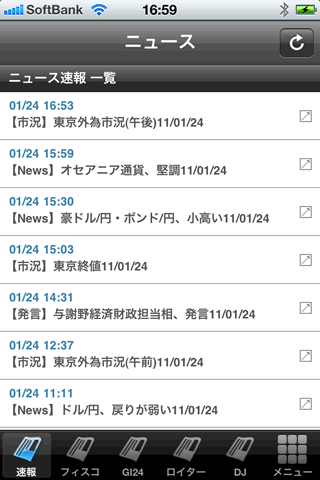 外為どっとコムiPhoneニュース画面