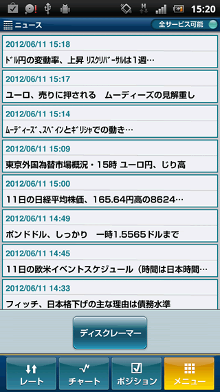 ひまわり証券[ひまわりFX]ニュース画面