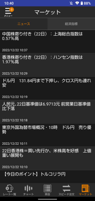 松井証券[松井証券 MATSUI FX]Androidニュース画面