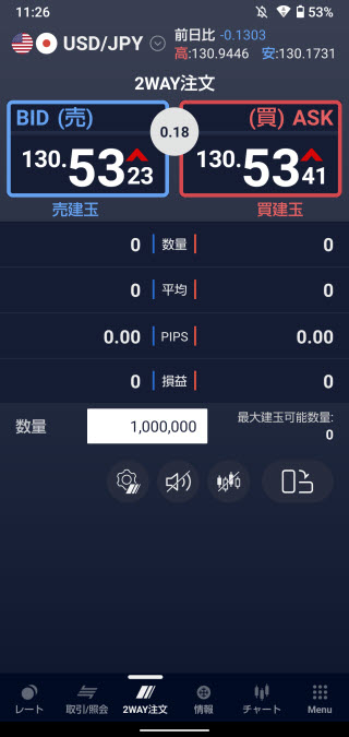SBIFXトレード[SBIFXTRADE]Androidスピード系注文画面