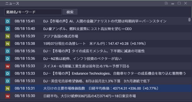 GMOクリック証券CFD(情報ツール)
