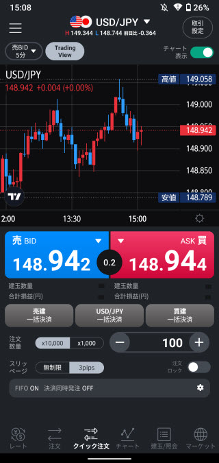 LINE証券[LINEFX]Androidアプリスピード注文