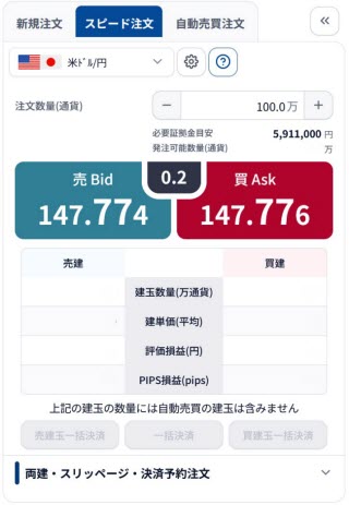 松井証券[松井証券 MATSUI FX](スピード注文系システム)