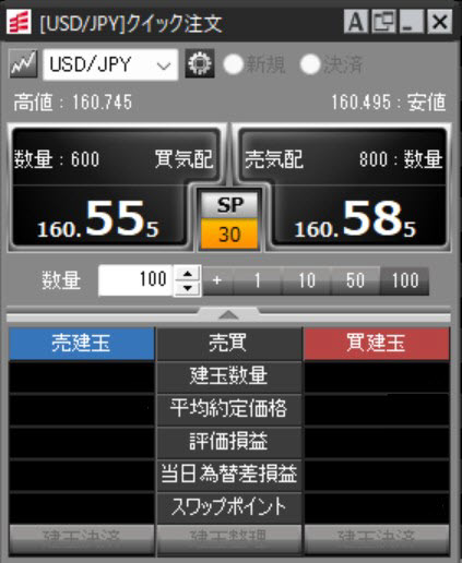 岡三証券【くりっく365】(スピード注文系システム)