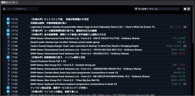 サクソバンク証券CFD(情報ツール)