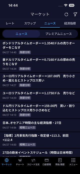 SBI証券iPhoneニュース画面